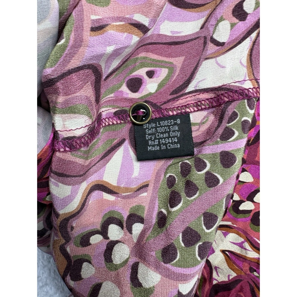 Johnny Was Dreamers Vivanna Silk Blouse M Floral Button Front Boho Shirt Top - Picture 7 of 10